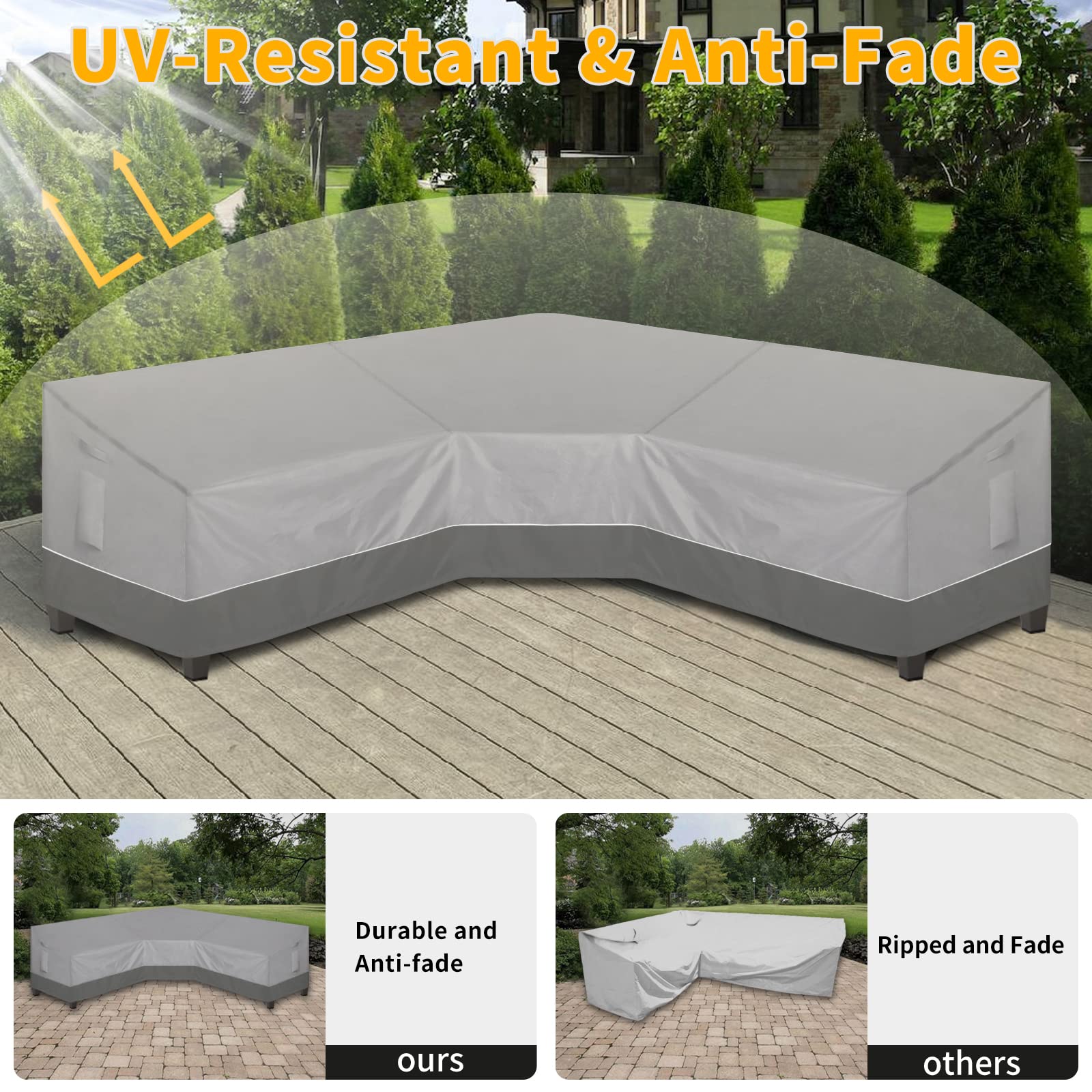 Amazon.com : Easy-Going Outdoor V-Shaped Sectional Sofa