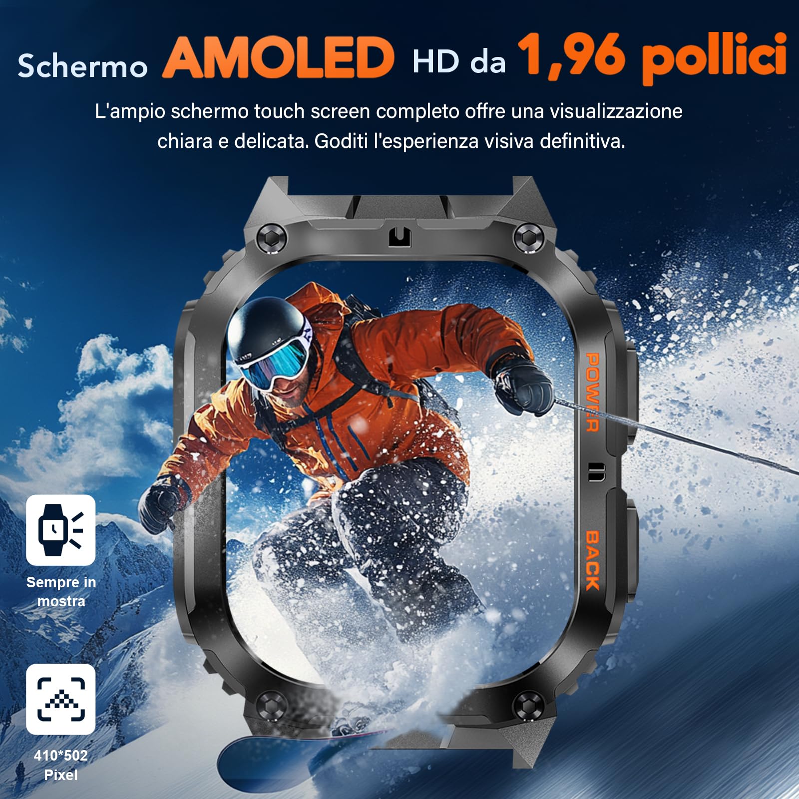 MEGALITH Smartwatch Uomo Chiamate Whatsapp: Orologio da Polso Android iOS Compatibile - Fitness Tracker Smart Watch Contapassi Nero