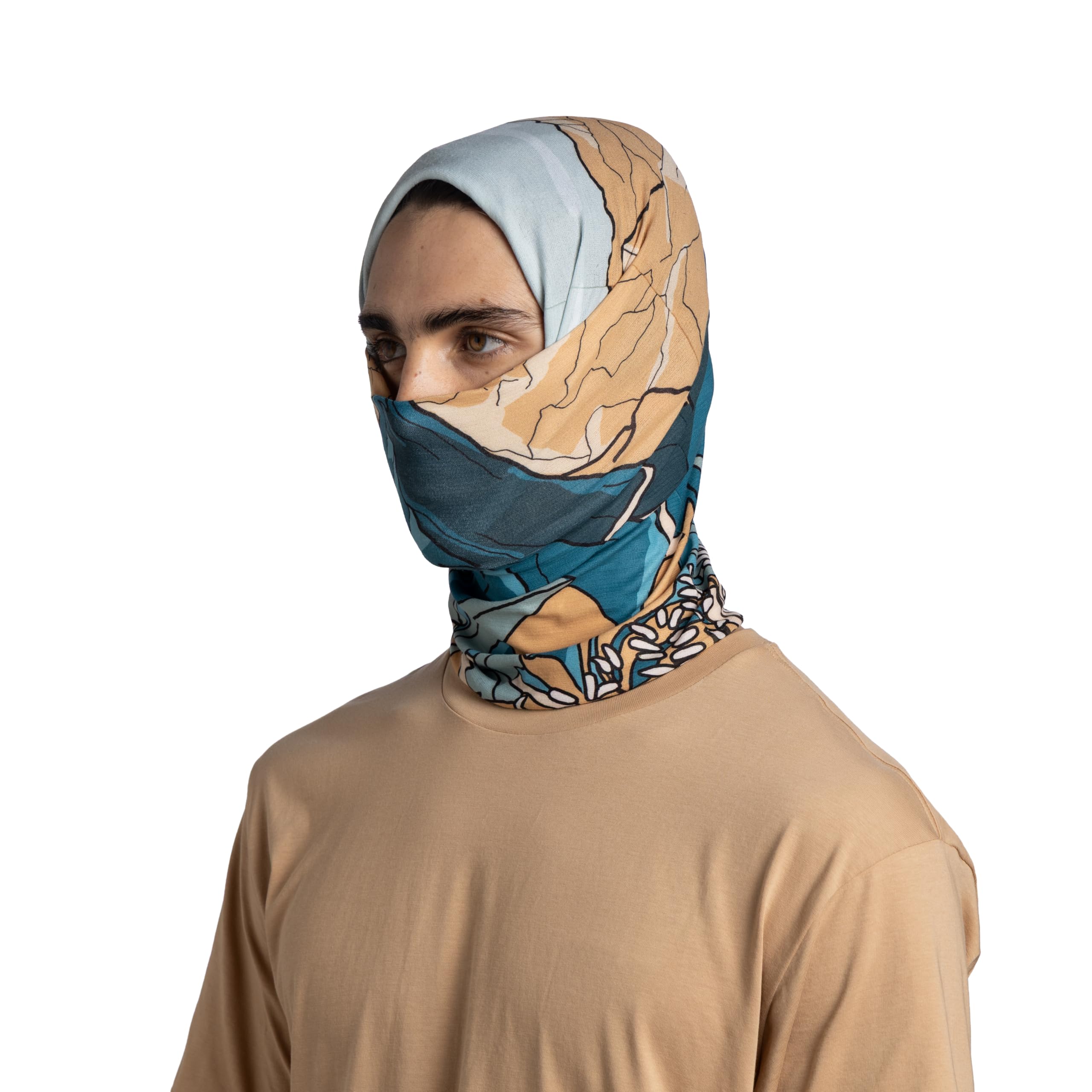 BUFF Komin Coolnet UV Elastyczna, Ochrona UPF50, Lekka, Elastyczna, Materiał Z Recyklingu, Sport, Lato One Size Niebieski