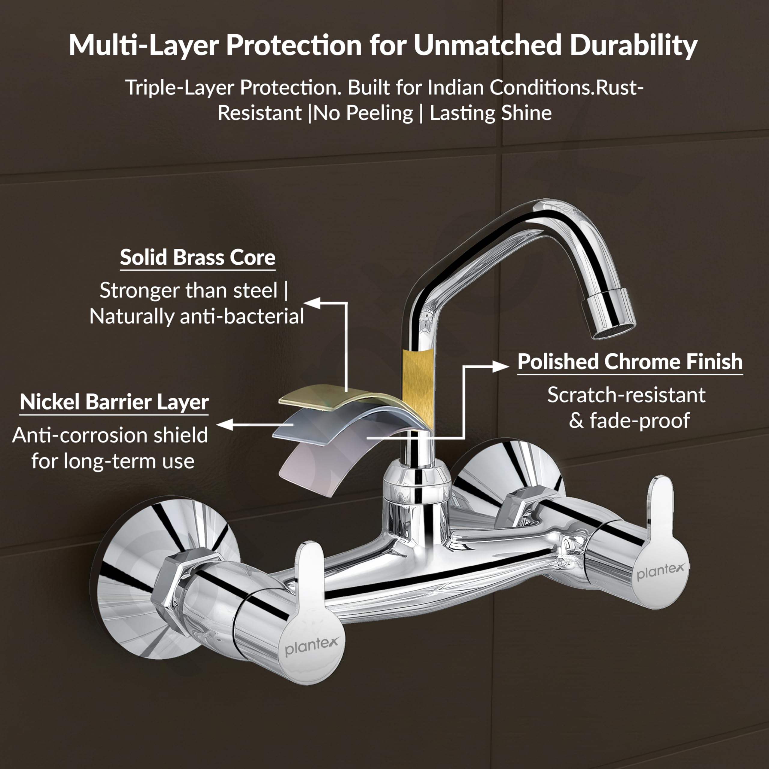 Plantex Brass Sink Mixer - 7 Year Warranty -5 Plantex Brass Sink Mixer - 7 Year Warranty -5