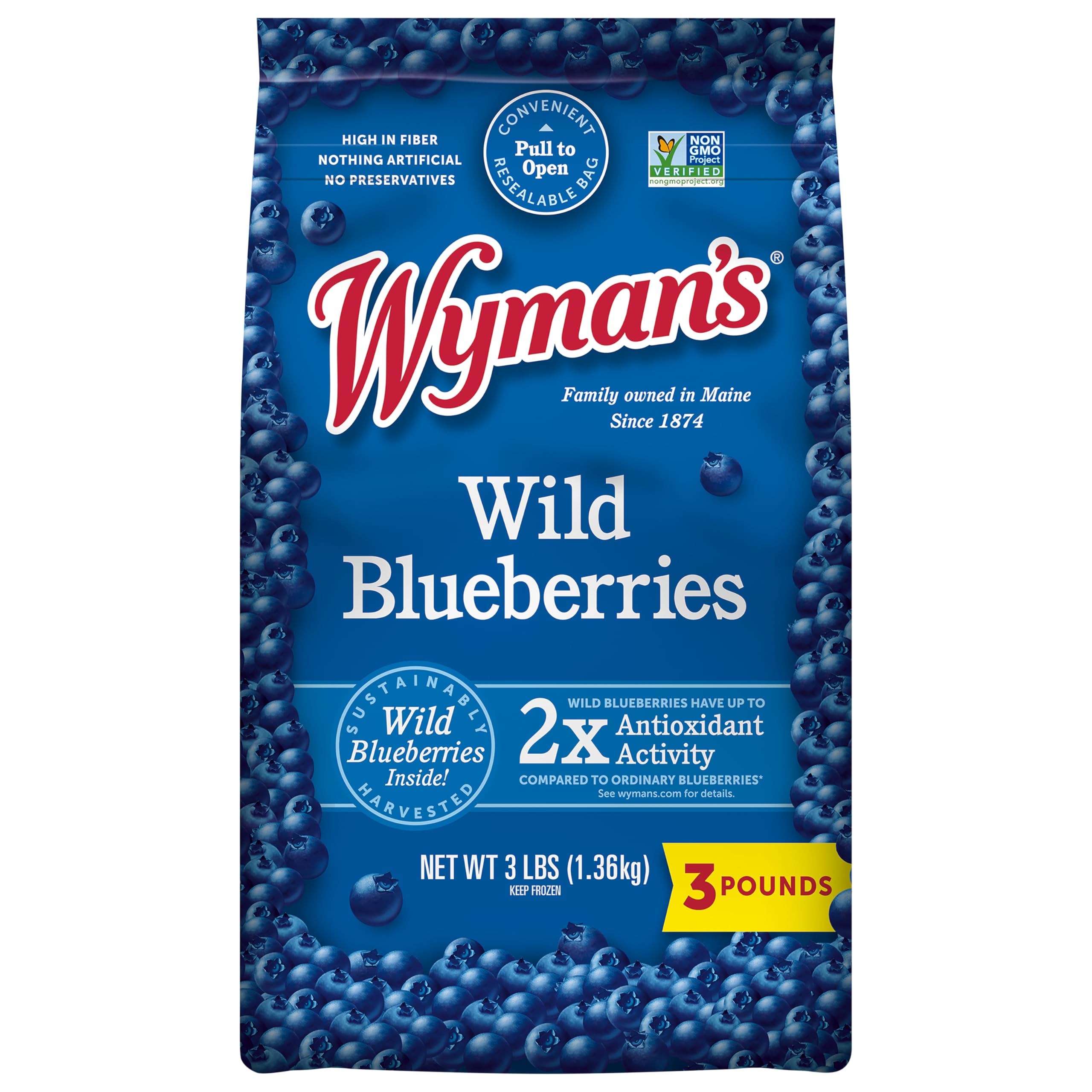Wyman's Wild Blueberries, 3 lb (frozen)