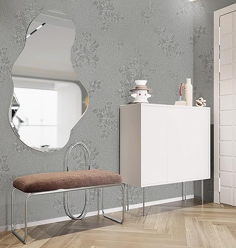 Miniatura 5 de Dimoon Papel tapiz de 118 x 17.7 pulgadas, papel tapiz de imitación de imitación de color blanco sólido para despegar y pegar, papel de contacto,