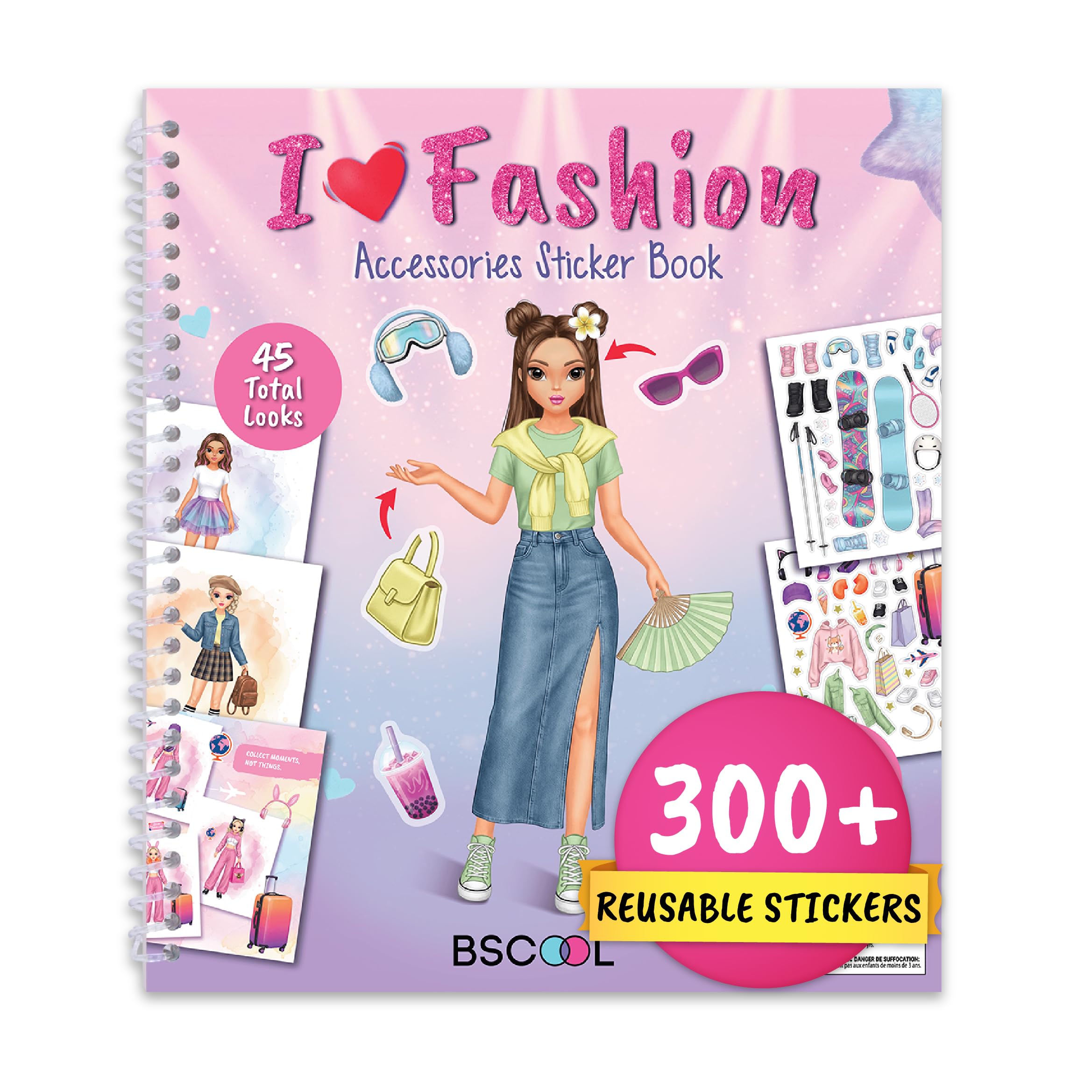 Livre d'autocollants pour filles et activités créatives pendant le voyage