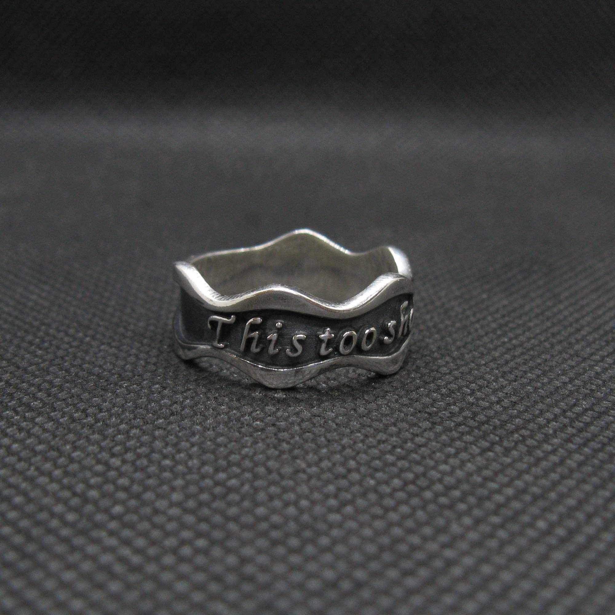 Sterling Silber Ring Wellenband Solide 925 This Too Shall Pass R002085 EMPRESS