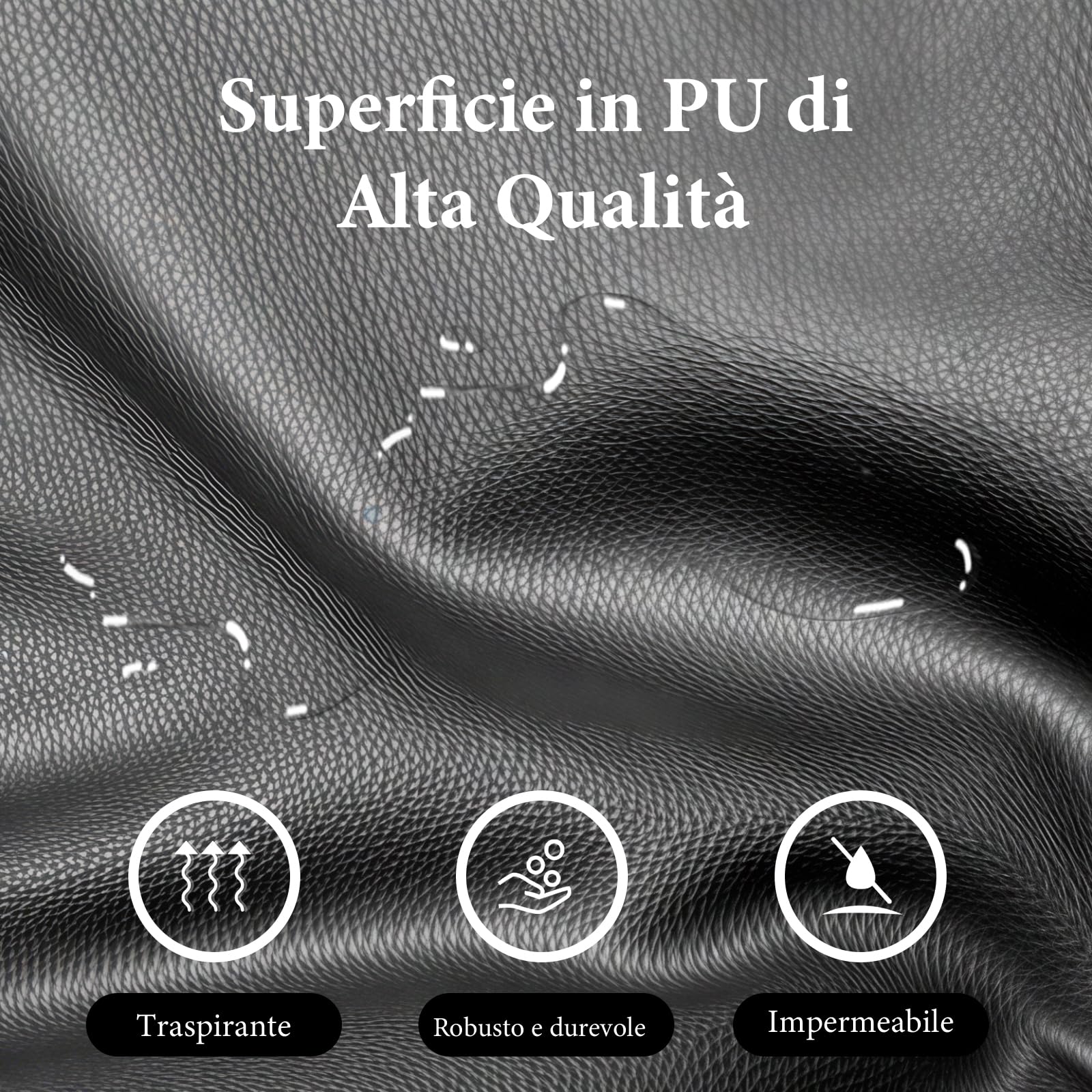 Sedia Ufficio Ergonomica, Poltrona Direzionale in Pelle PU, Sedia Gaming con Poggiapiedi e Supporto Lombare, Sedia da Ufficio Reclinabile Girevoli Altezza Regolabile 200kg (Nero)
