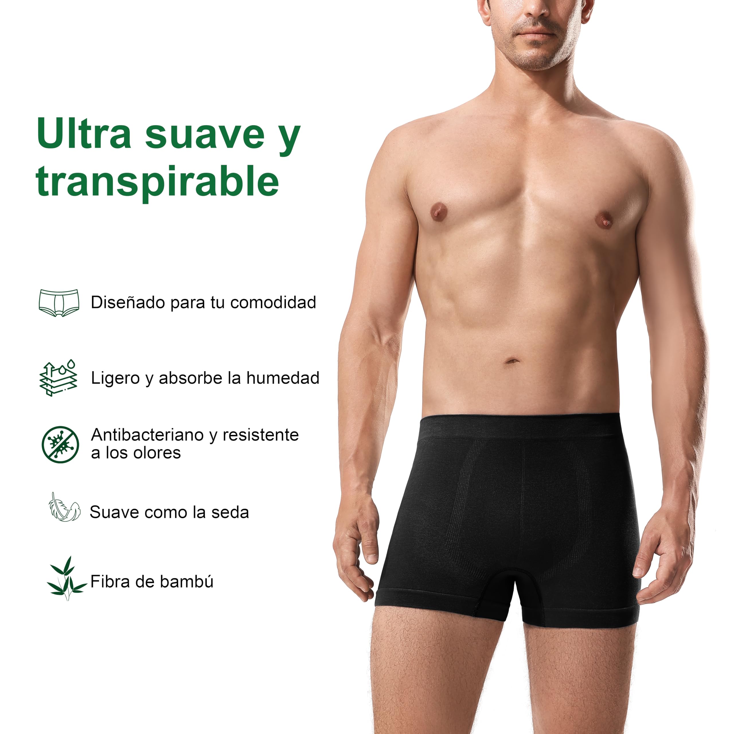 Channo Calzoncillos de Bambú para Hombre Sin Costuras: Material Natural Fresco y Suave para una Comodidad Duradera