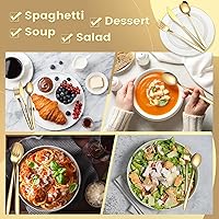 Vista 5 de 240 Pcs Gold Silverware Set for 80 - Stainless Steel Flatware Cutlery Set Include Forks, Knives & Spoons for Wedding Parties, Kitchen, Restaurant