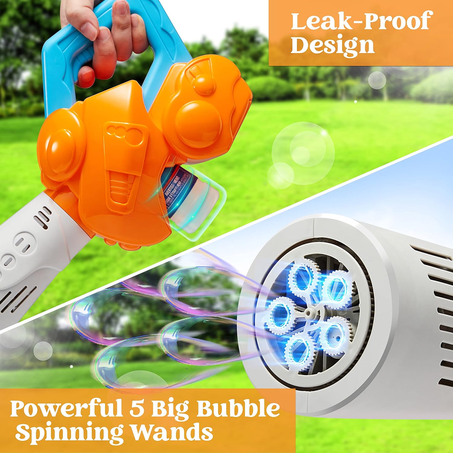 JOYIN Bubble Leaf Blower with Bubble Solution (100 ml), Bubble Machine for Kids, Fun Toddler Indoor and Outdoor Play, Summer Themed Party Favor and Birthday Gift for Kids