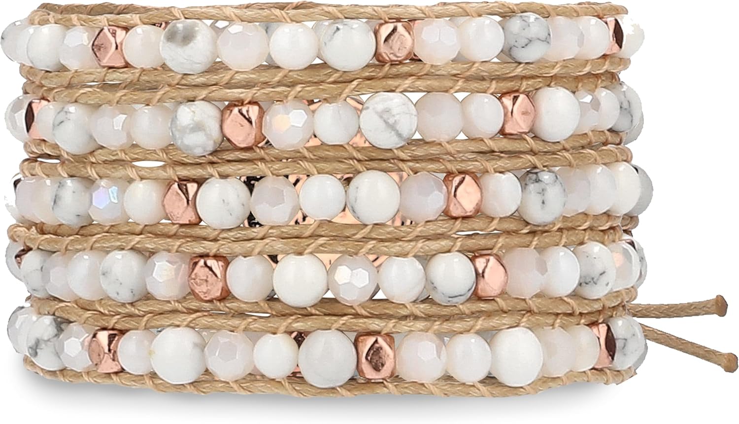 Bracelet for Women – Handmade Vegan Boho Natural Stone Layered Bracelet, Thailand Bohemian Stackable Beaded Wrap Bracelets, Summer Hippie Bracelet Stack, Fashion Jewelry Gifts