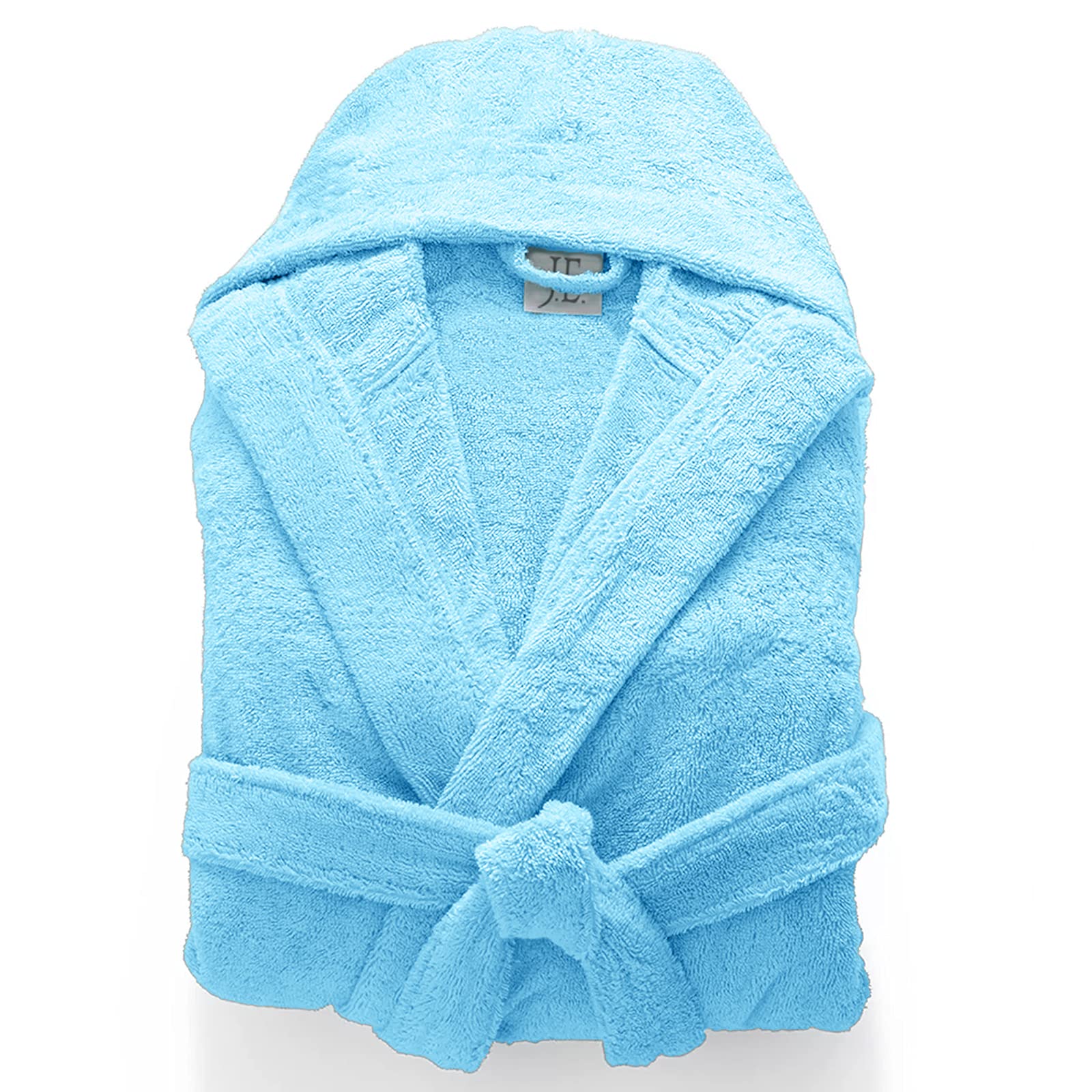 Mens Ladies Unisex Egyptian Cotton Terry Towelling Shawl Collar And Hooded Bathrobe — view 18