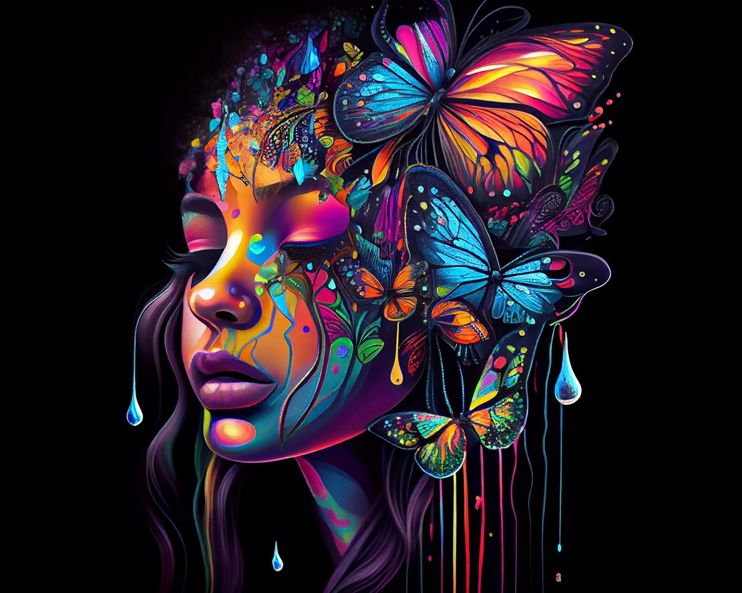 DIY Paint by Numbers Colorful Girl Paint by Number for