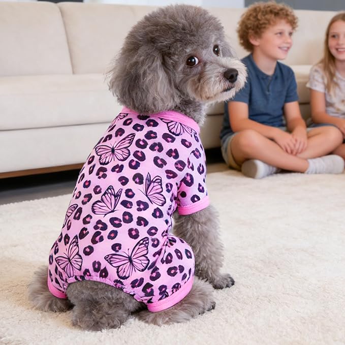 Pijama de Verano para Perro, Suave y Transpirable, Talla M, Rosa Leopardo miniatura 5