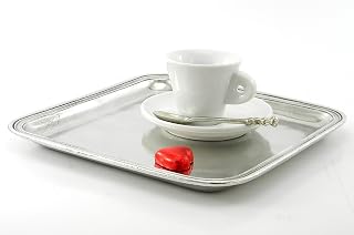 Square tray in polished pewter. Great value and beauty. Silver color.25 cm x 25 cm. Cavagnini made in italy