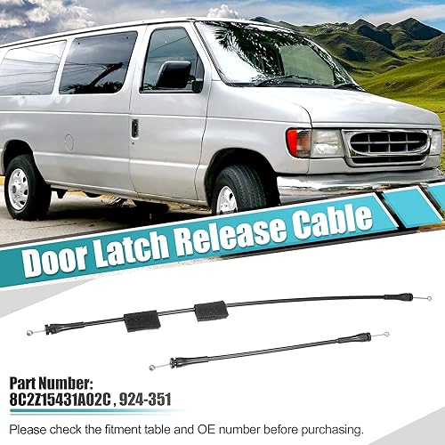 Miniatura 2 de X AUTOHAUX Cable de liberación del pestillo de la puerta de carga del lado derecho trasero para Ford E-150 E-250 E-350 E-450 E-550 Econoline Super