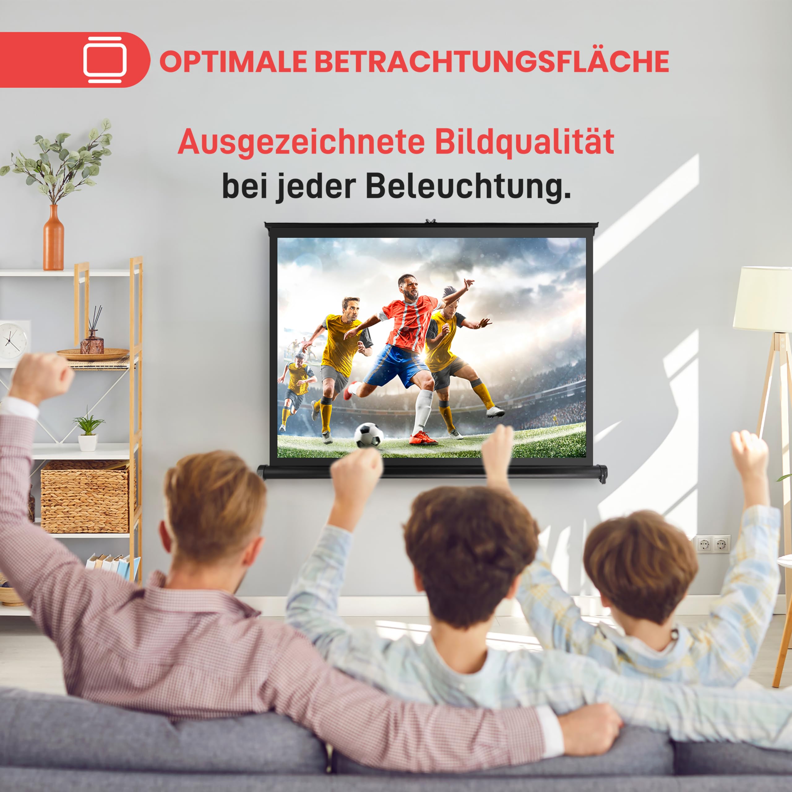 Pyle Beamer Rollo- Leinwand, 40 Zoll 91x68cm, 4:3 4K Projektorleinwand Ausziehbar & Tragbar mit Schwarzem Rahmen, Ideal für Heimkino, Büro, Präsentationen, Schule