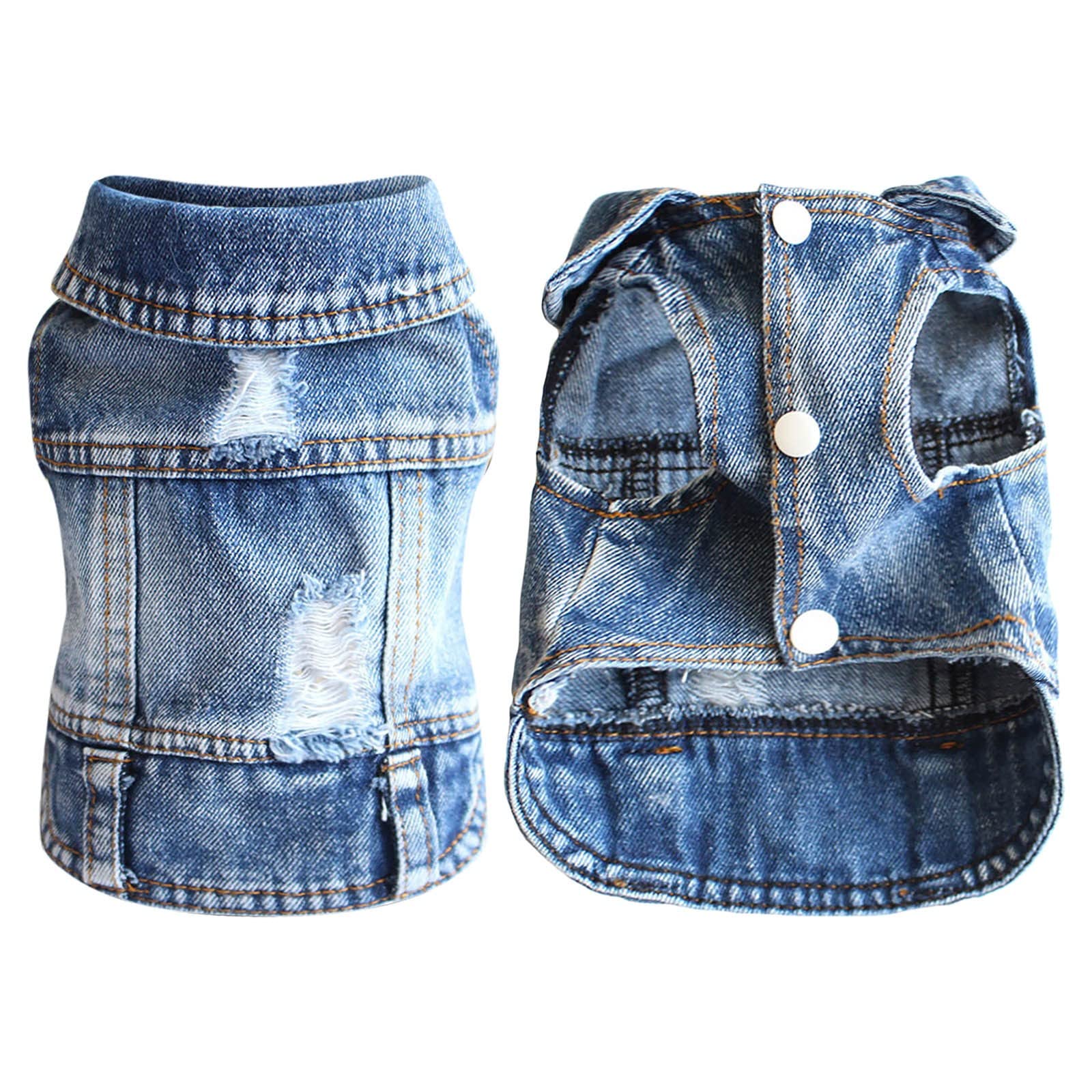 Giubbotto Di Jeans Per Cani Piccoli E Medi - Gilet Traspirante Alla Moda Per Animali Domestici | Per Barboncini, Chihuahua - Foto 8