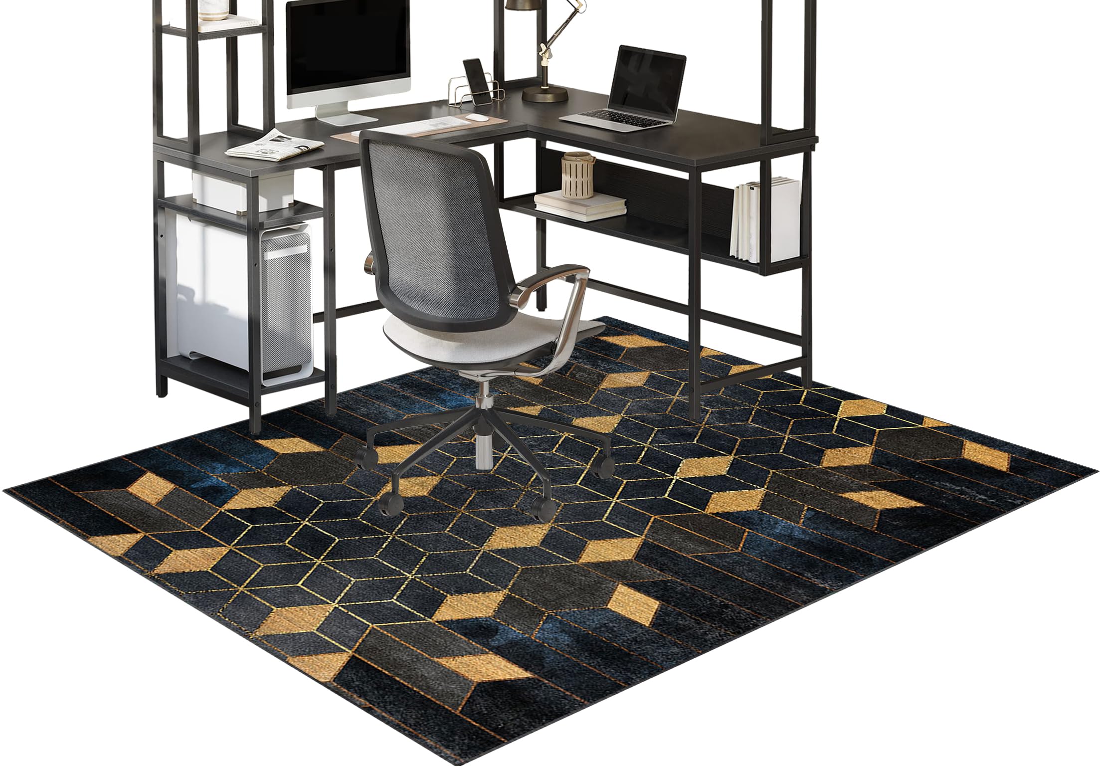 Fzamudng Office Chair Mat for Carpet, Heavy Duty Desk Chair Mat, Floor Protectors for Rolling Chairs, Computer Gaming Chair Mat, Non-slip Carpet Protector Chair Mat for Home and Office 120 x 160 cm