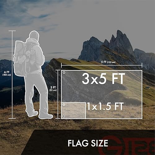 Miniatura 7 de G128 - Bandera de EE.UU. Varios tamaños Estrellas bordadas 210D, rayas cosidas, ojales de latón