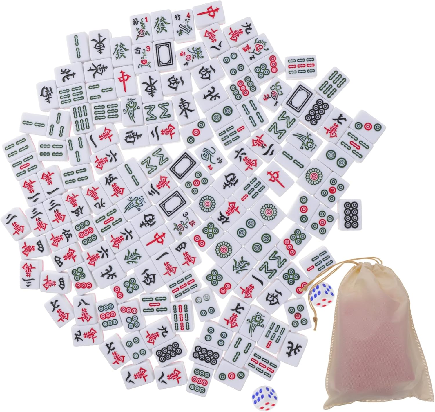 VOSAREA Travel Miniature Mahjong Set Portable Chinese Mahjong Tiles Lightweight Mini Kit with Storage Box for Easy Carrying Friends