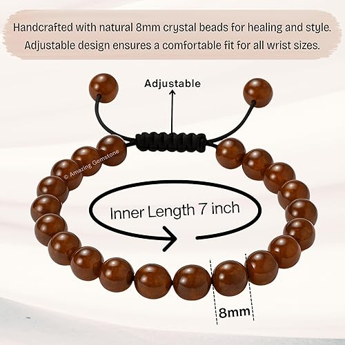 Miniatura 694 de Amazing Gemstone Crystal Bracelet for Women Men's Gifts - Protection Healing Crystal Bracelet - 8mm Gemstone Beaded Adjustable Bracelet Pulseras