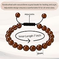 Vista 681 de Amazing Gemstone Yaxaite Bracelet for Women Men's Gifts - Protection Healing Crystal Bracelet - 8mm Gemstone Beaded Adjustable Bracelet Pulseras