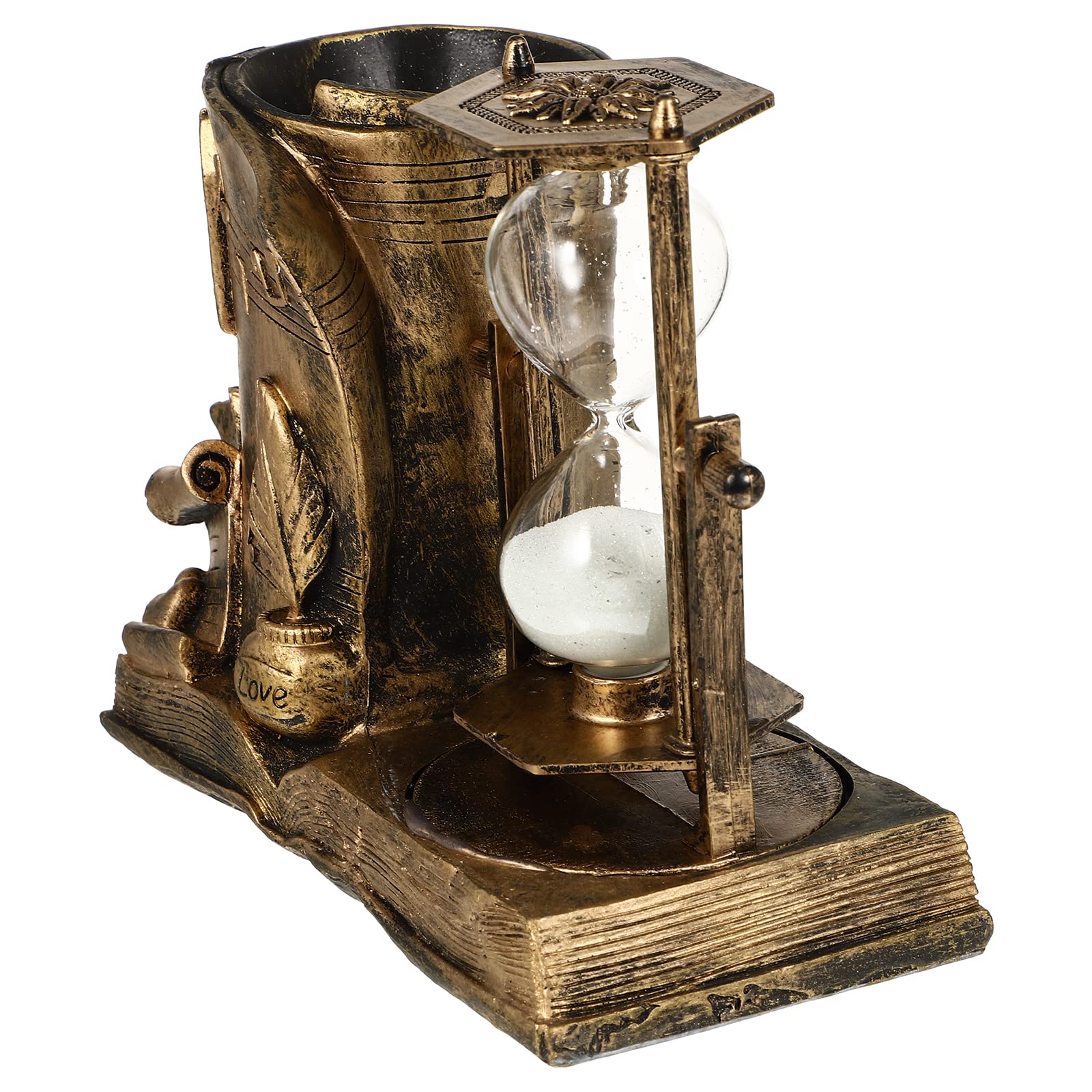 Zandloper Timer, Houten Zandklok, Decoratieve Zandloper Ornament, Uniek Antiek 1 uur Glas Zandloper voor Home Office Desk Decoratieve B,5 minuten