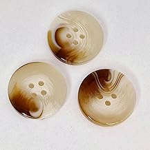 MajorCrafts® Cream & Brown 4 Holes Round Classic Swirl Pattern Aran Resin Sewing Buttons (23mm - 20pcs)