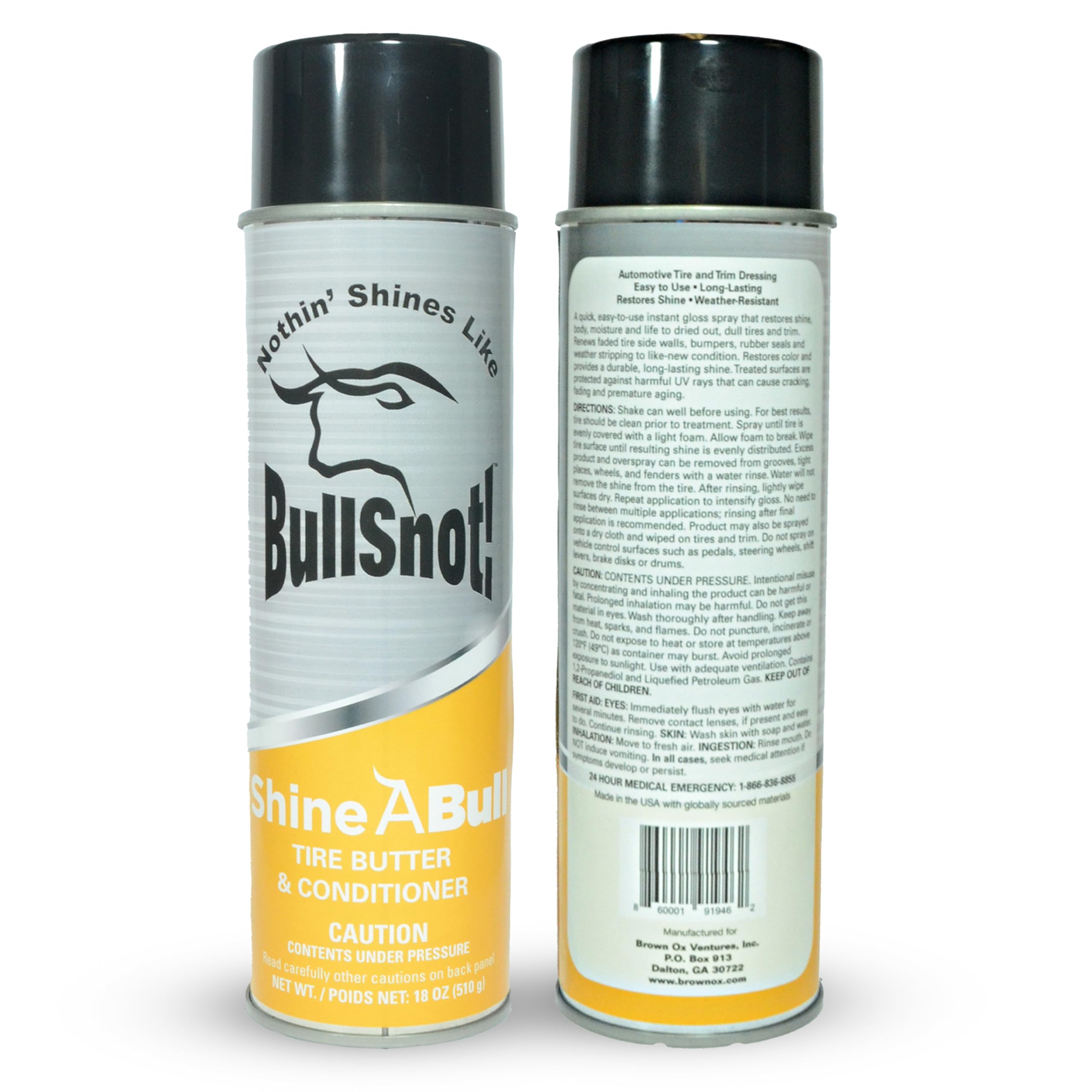 ShineABull Instant Tire Butter & Trim Gloss Spray – Silicone-Free, UV Protection, Restores Shine & Moisture to Tires, Bumpers, Seals & More – Fast, Easy Application – Made in the USA