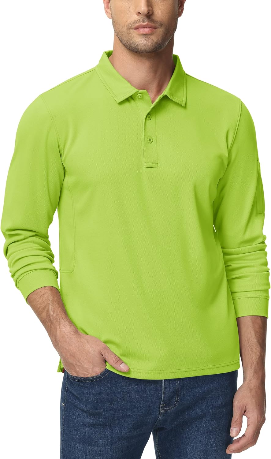 TACVASEN Men's Long Sleeve Polo Shirts Quick Dry Tactical Golf Collared Lightweight Work Breathable Moisture Wicking Outdoor - Image 7