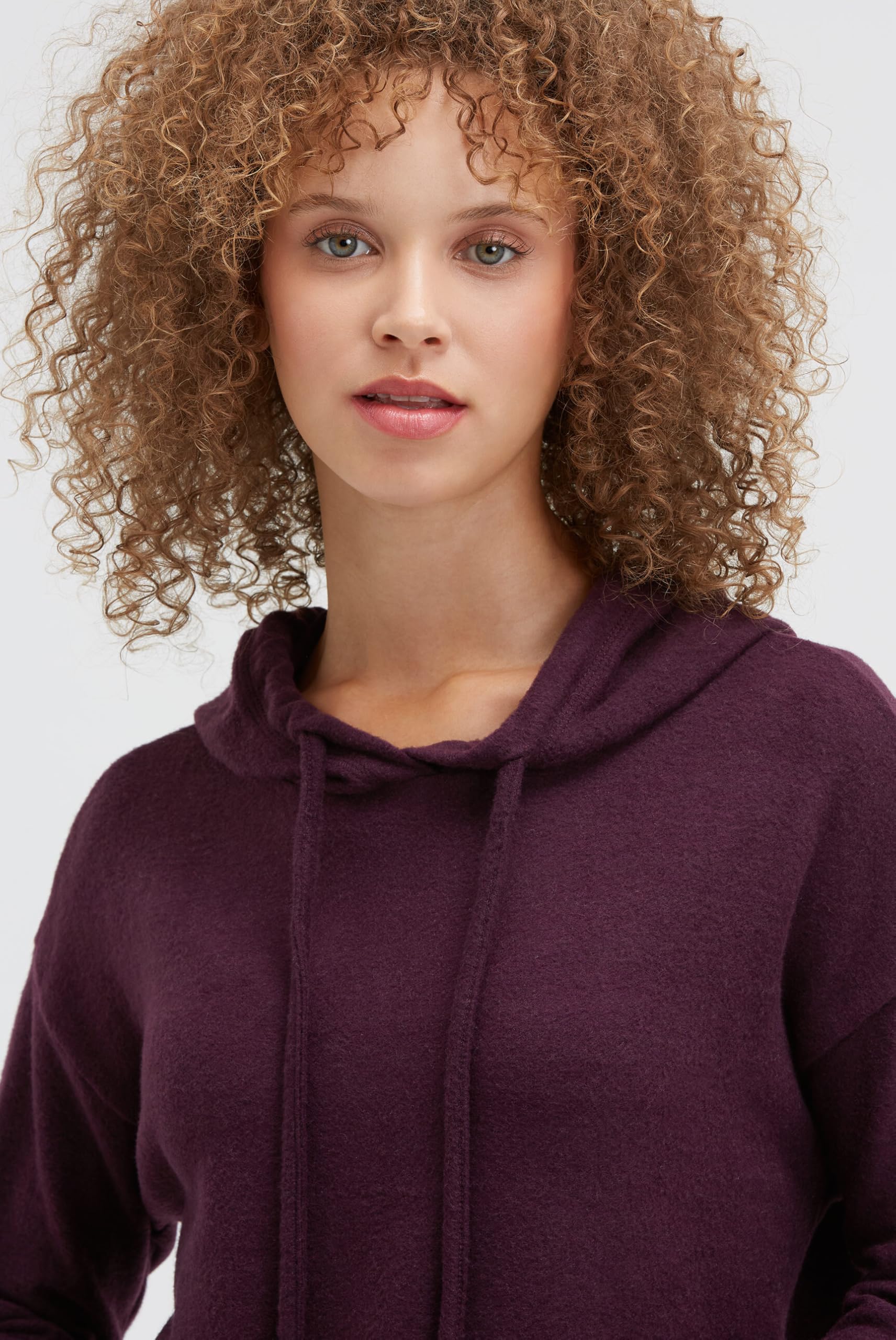 SOCCX Damen Hoodie aus Flauschstrick