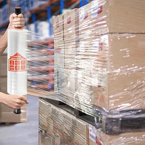Miniatura 8 de JARLINK Película elástica, envoltura retráctil de 15 pulgadas x 1000 pies para envoltura de paletas, envoltura elástica de resistencia industrial