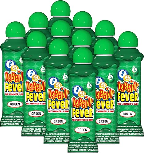 Dabbin' Fever Bingo Daubers One Dozen - Dabbers de tinta de 3 onzas (verde)