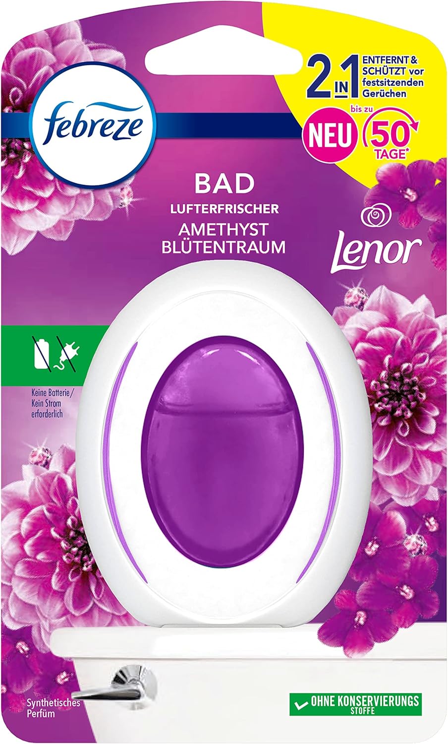 Febreze Bad Lufterfrischer (1 Stück) Lenor Amethyst Blütentraum