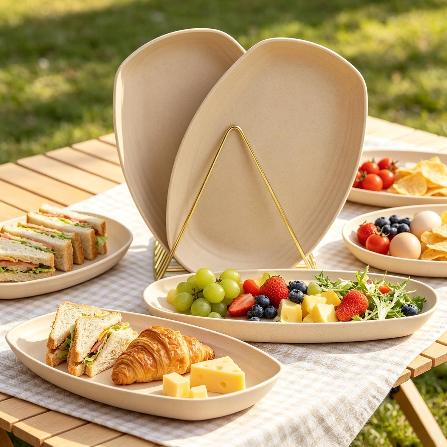 Dinner Plates, 11 Inch Wheat Straw Plates 4 Pack
