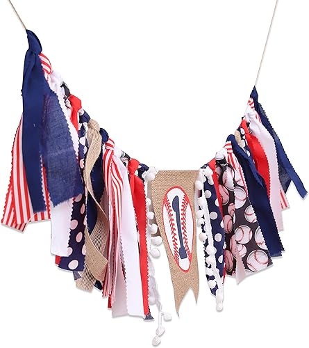 Miniatura 9 de Cartel de béisbol de primer cumpleaños para silla de bebé, pancarta de cumpleaños de béisbol, decoraciones de béisbol de primer cumpleaños, atuendo