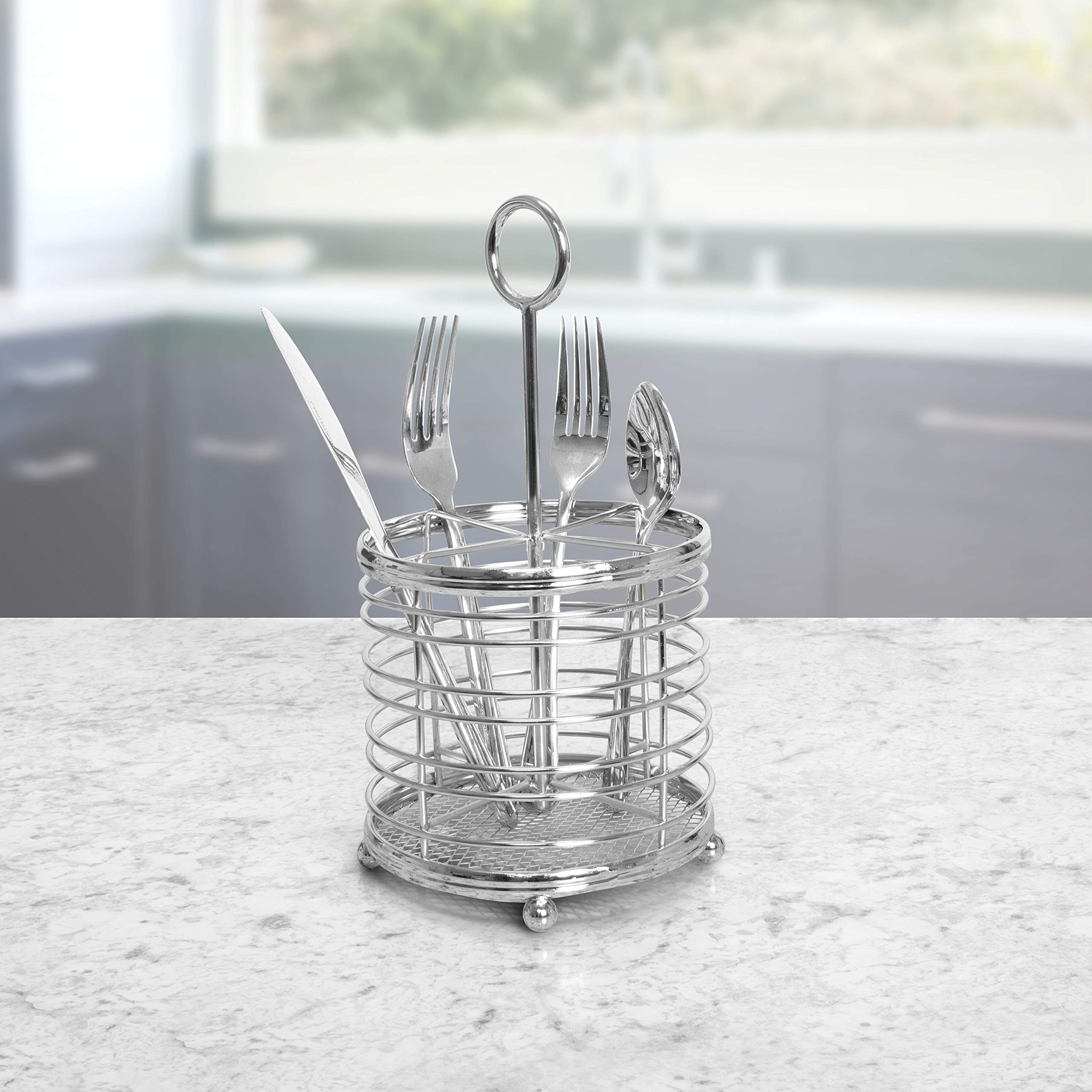 Silverware Caddy Holder - Chrome -6