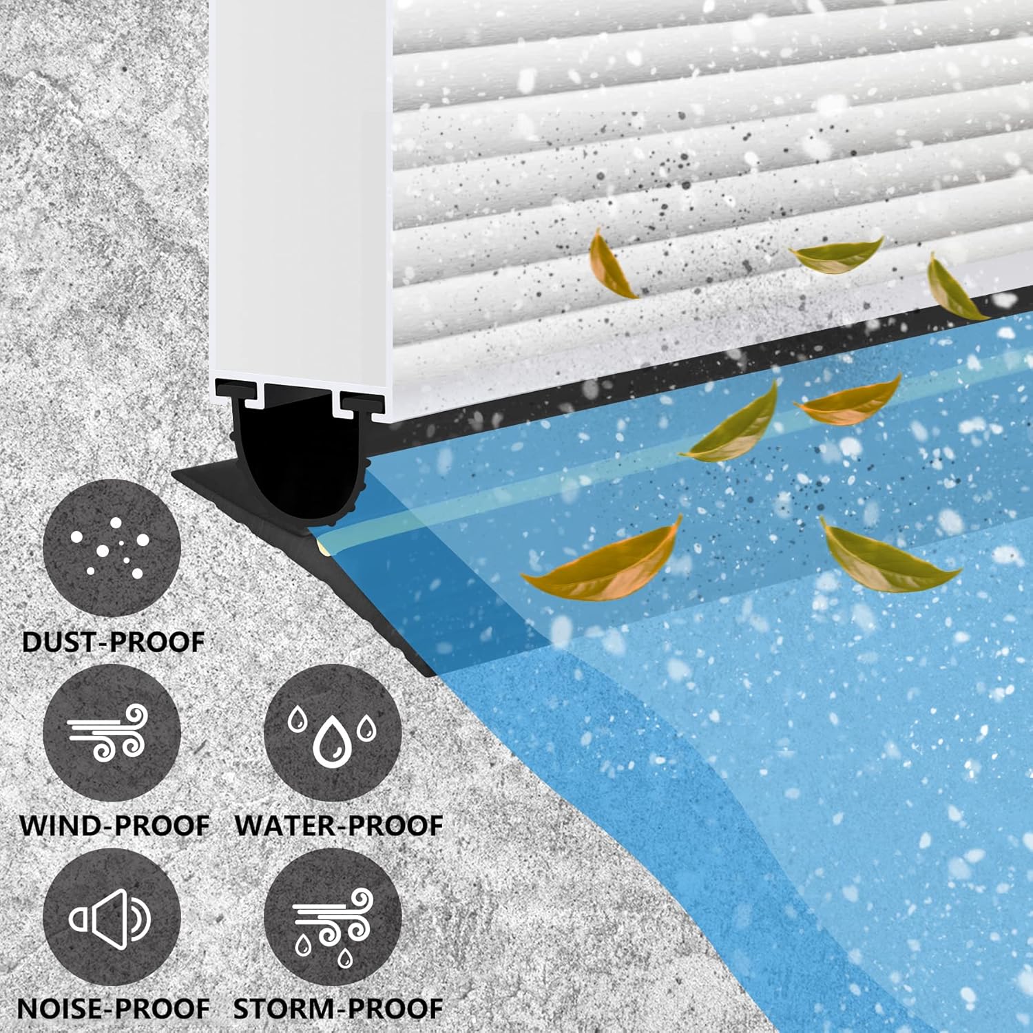 20FT Garage Door Bottom Threshold Seal Strip with 300ml Black Adhesives/Sealants, Universal Rubber DIY Bottom Floor Threshold Seal, Weatherproofing Weather Stripping Replacement - 