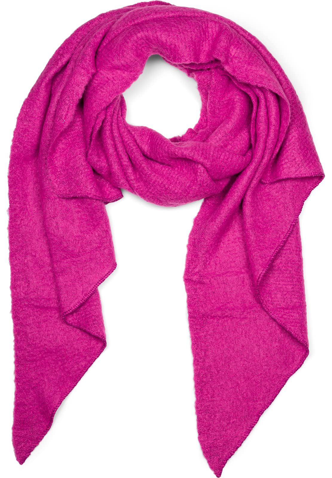 styleBREAKER Women's Scarf made of Soft Viscose | Plain Woven Scarf in Asymmetric Shape | Large Stole for Autumn and Winter Looks, Raspberrys