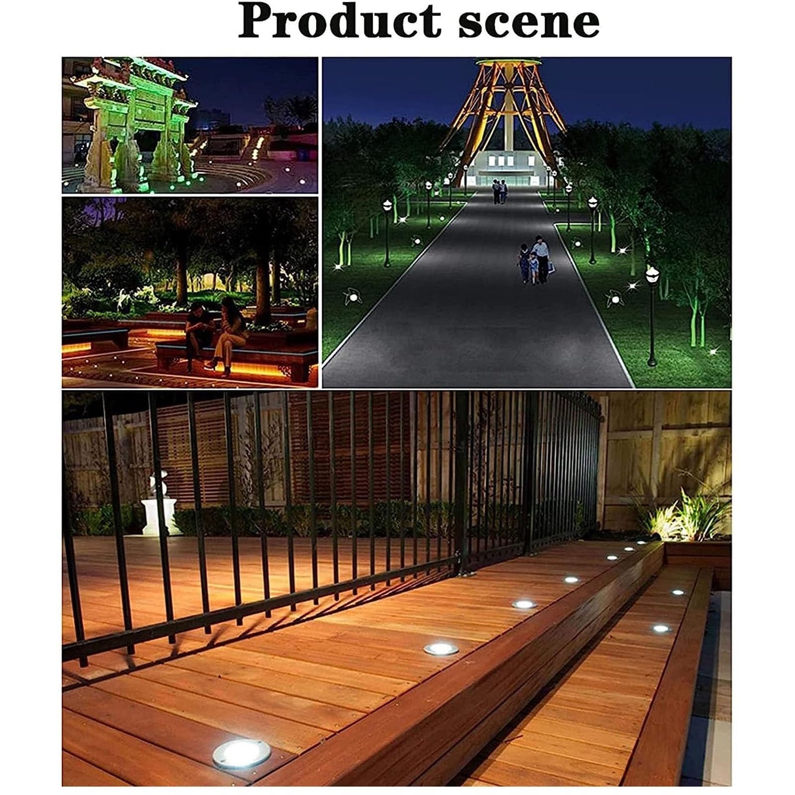 Lampa ogrodowa LED, 2 sztuki, wodoszczelne oświetlenie LED IP67, 1 W, do montażu pod ziemią, do oświetlenia podjazdów, tarasów i schodów, dekoracyjne oświetlenie zewnętrzne (czerwone, 24 V)