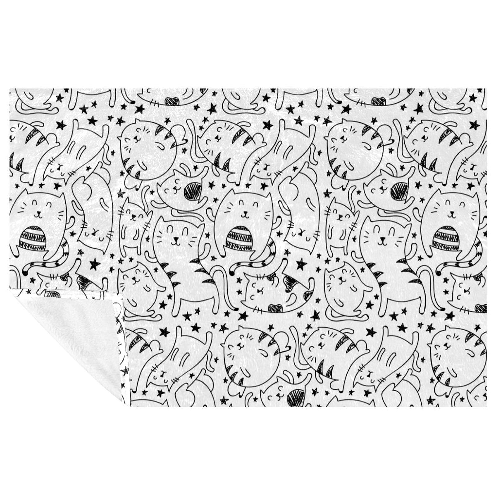 Couverture chat mignon Doodle : un nid de douceur pour petits et grands