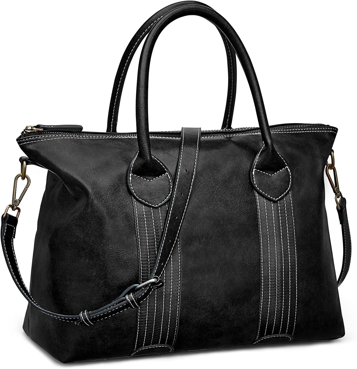 SZONE PU Leather Handbags Satchels Large Top Handle Crossbody bag 15L