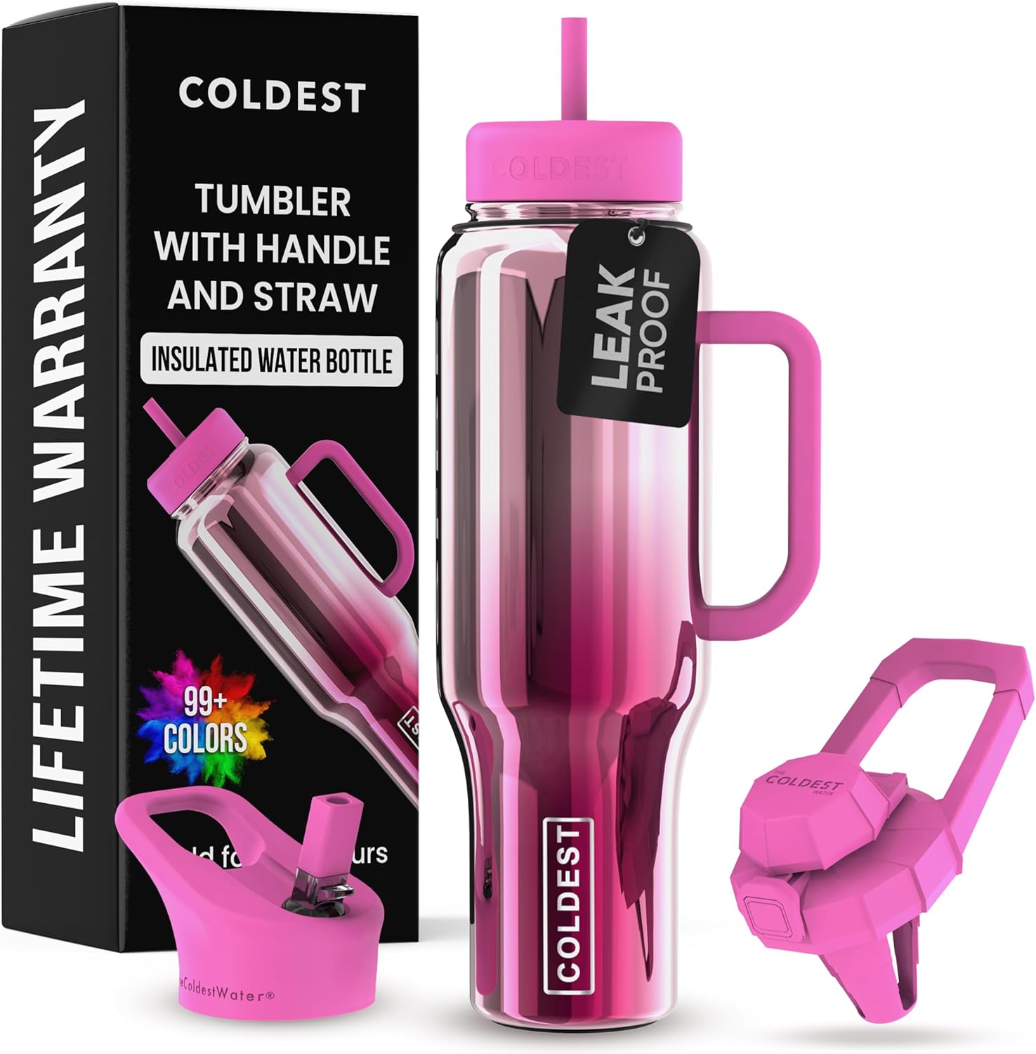 Amazon: Coldest Tumbler with Handle and Straw - 100% Spill Proof