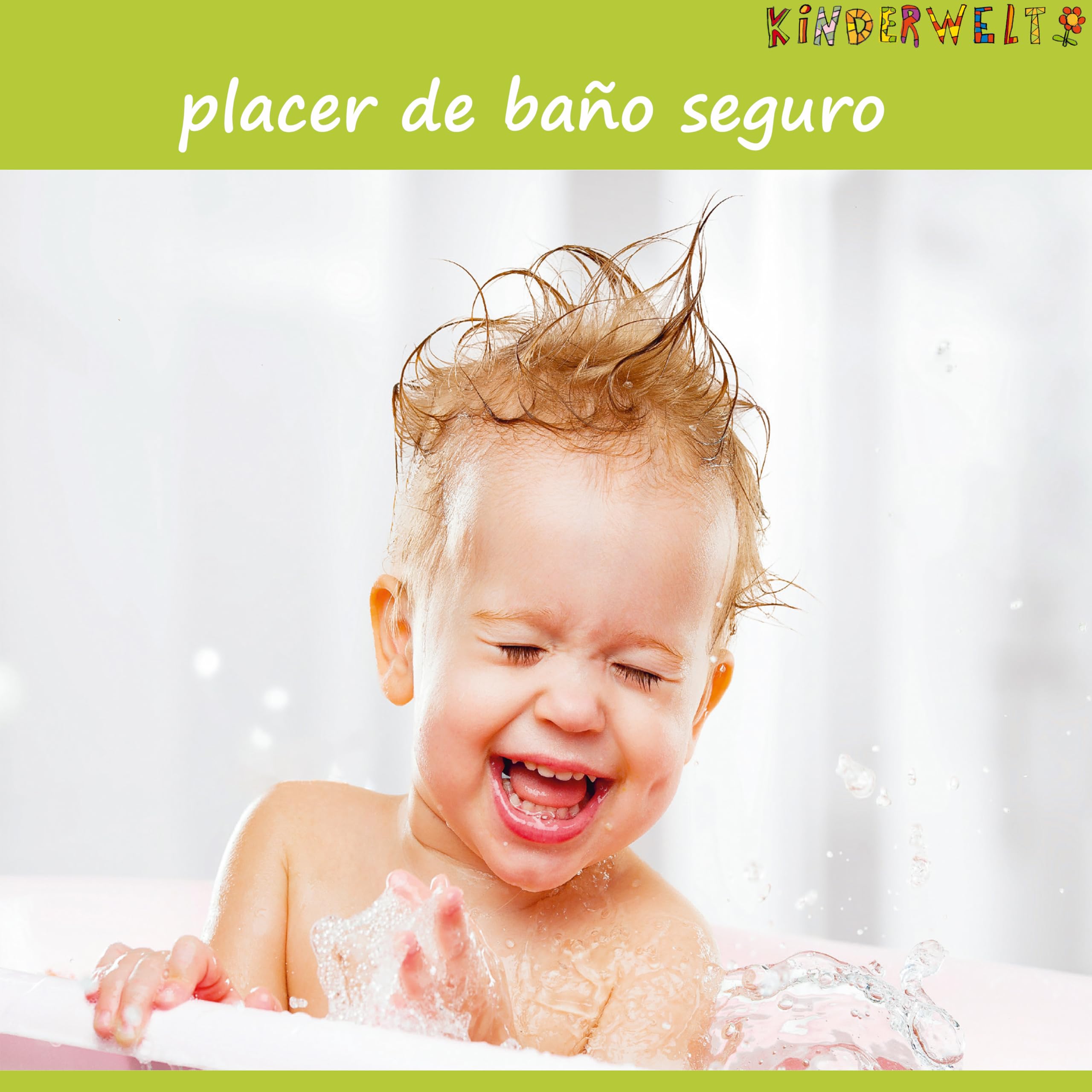KiNDERWELT Bañera de bebé 100 cm - Bañera para bebé con motivo Funny Farm - Libre de BPA - Bañera para bañar a bebés y recién nacidos - aqua