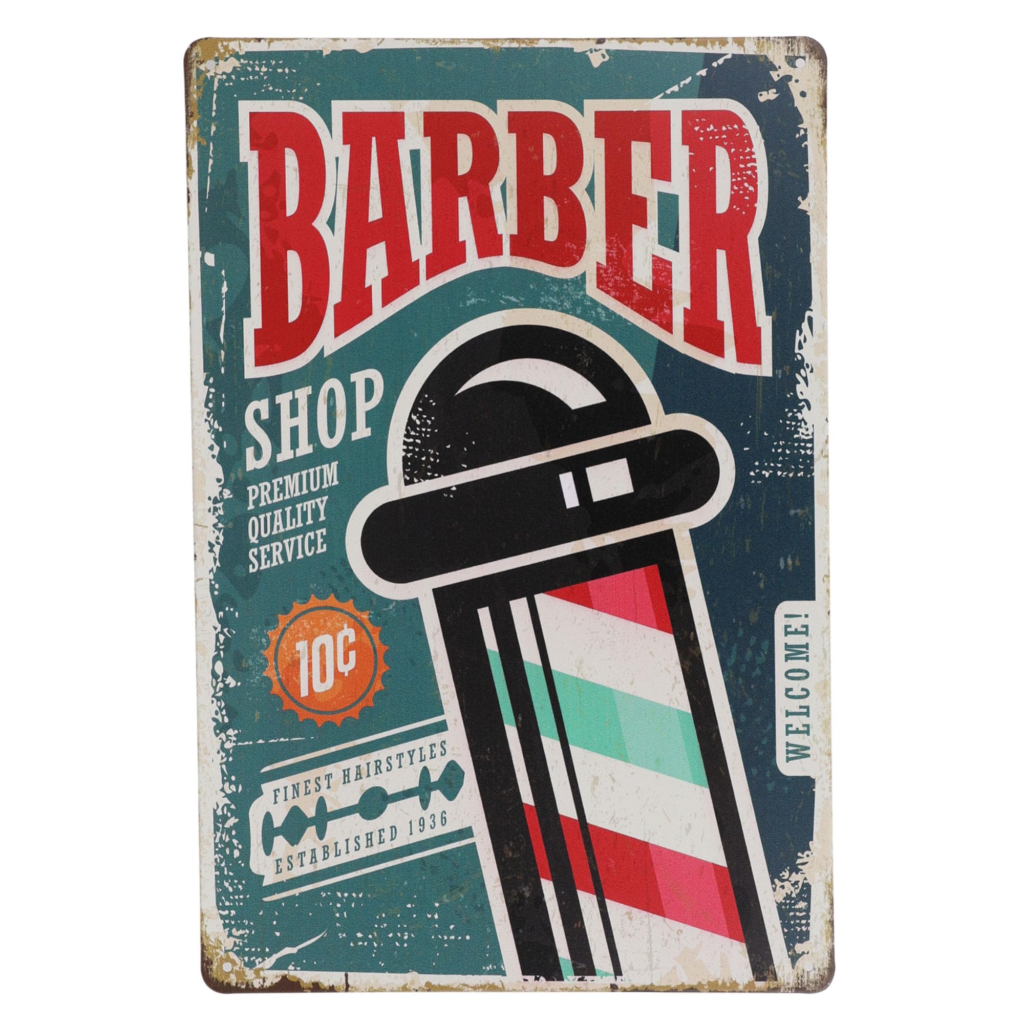 Eson - Metal Tin Signs and Decor 20x30cm, Vintage Barber Shop Metal Plaque Sign, Hairdresser Decorative Wall Art, Barber Gifts Salon Wall Art Barber Shop Decor (Retro 6)
