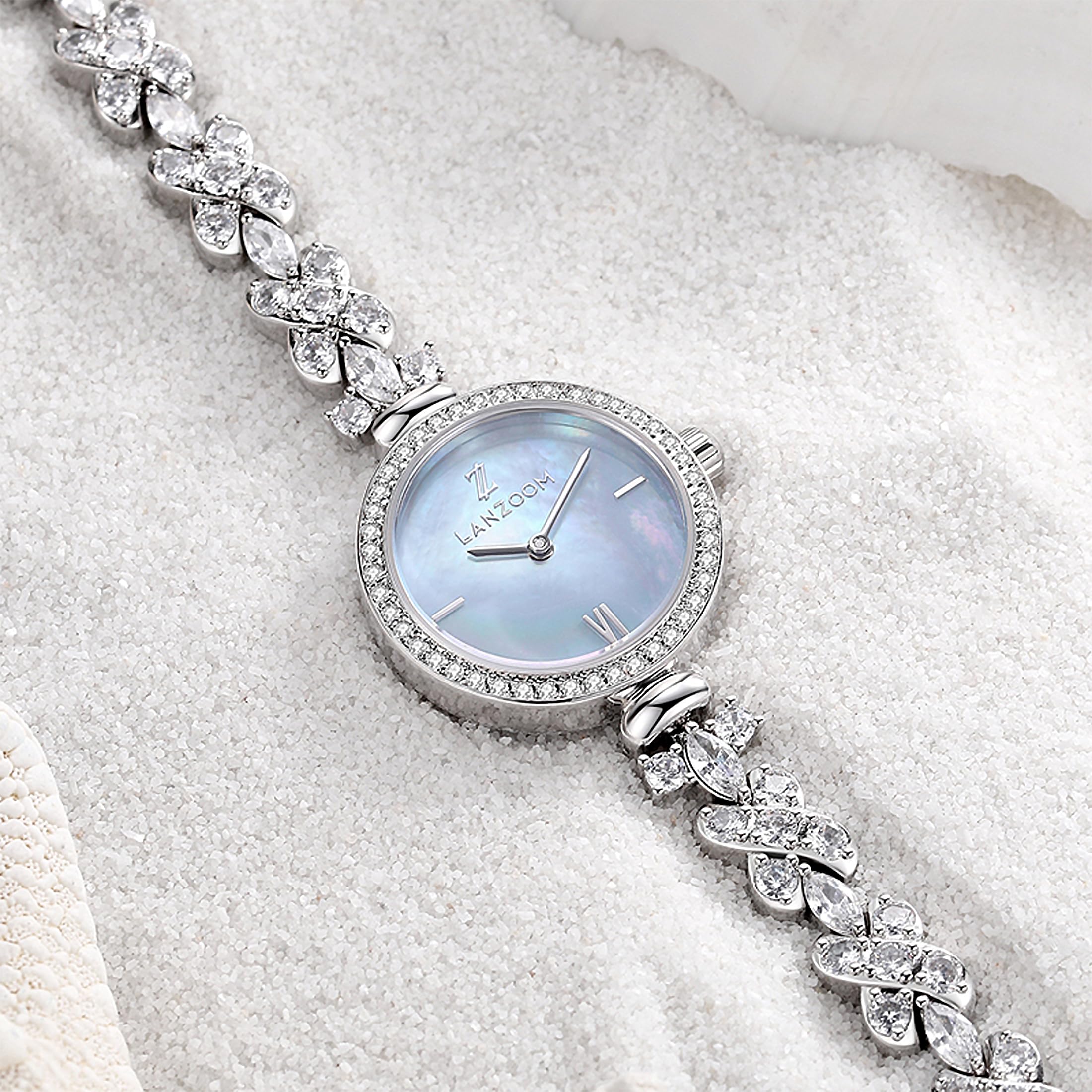 LANZOOM Women's Wrist Watch,Stainless Steel Quartz Watch, Round Watch,Fashionable and Versatile,Deal Gift for Holidays and Special Occasions