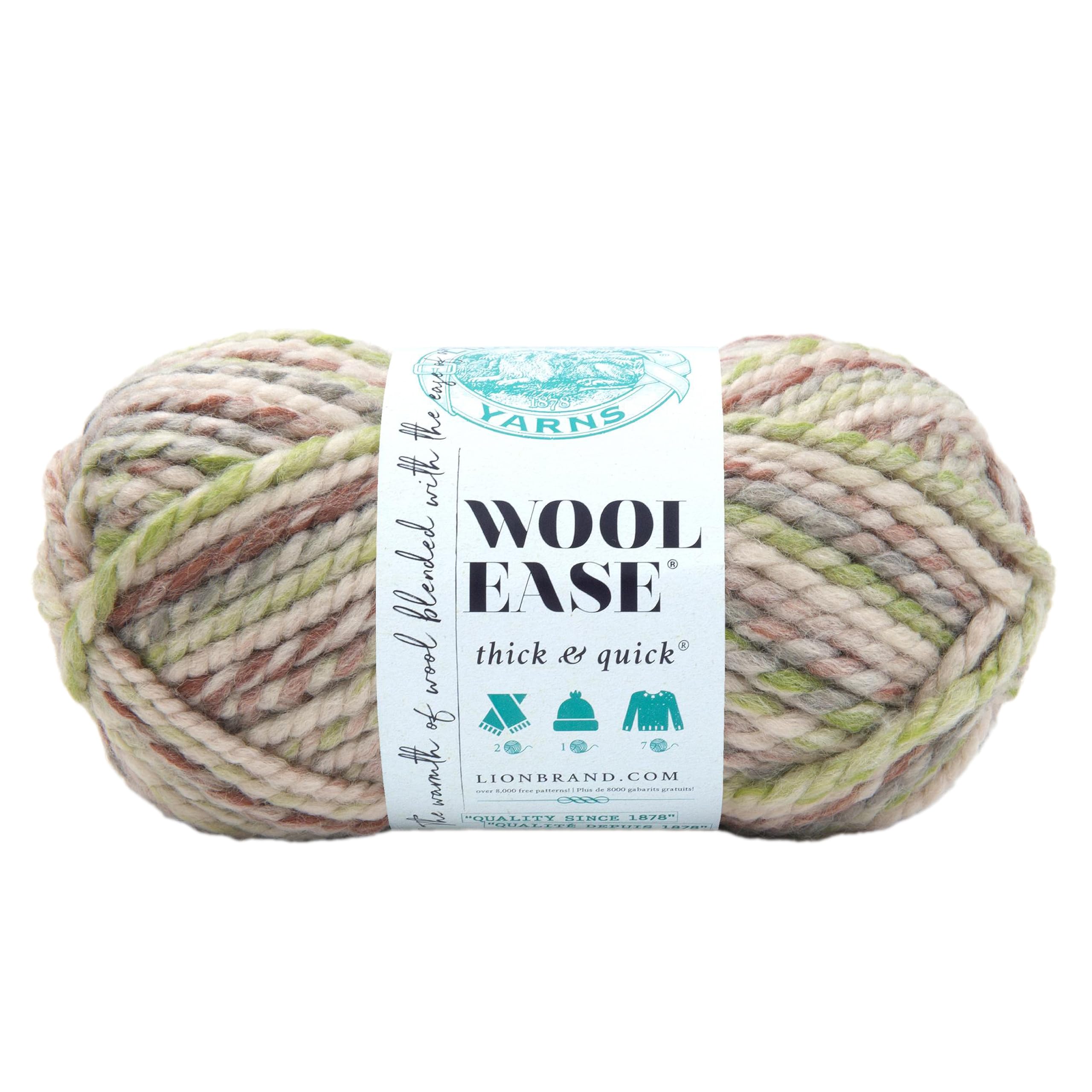 Lion Brand Yarn Wool-Ease Thick & Quick Yarn, Soft and Bulky Yarn for Knitting, Crocheting, and Crafting, 1 Skein, Fern