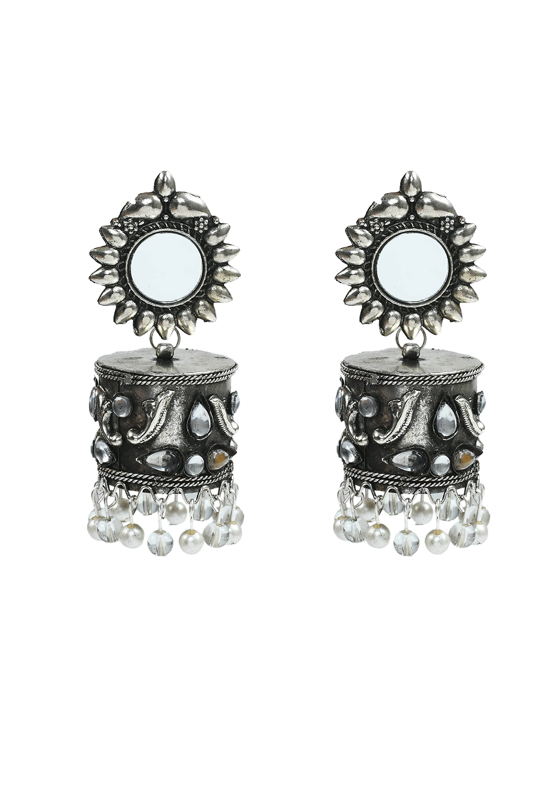 Johar Kamal Women Silver Oxidised Jhumkas, Pack of 1, JKER_112 (B0B2DSJ3ZY) Amazon Price History, Amazon Price Tracker