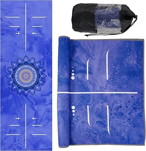 Miniatura 9 de Toallas de yoga, toalla antideslizante para esterilla de yoga caliente con puntos de agarre, manta de yoga de microfibra suave súper absorbente para