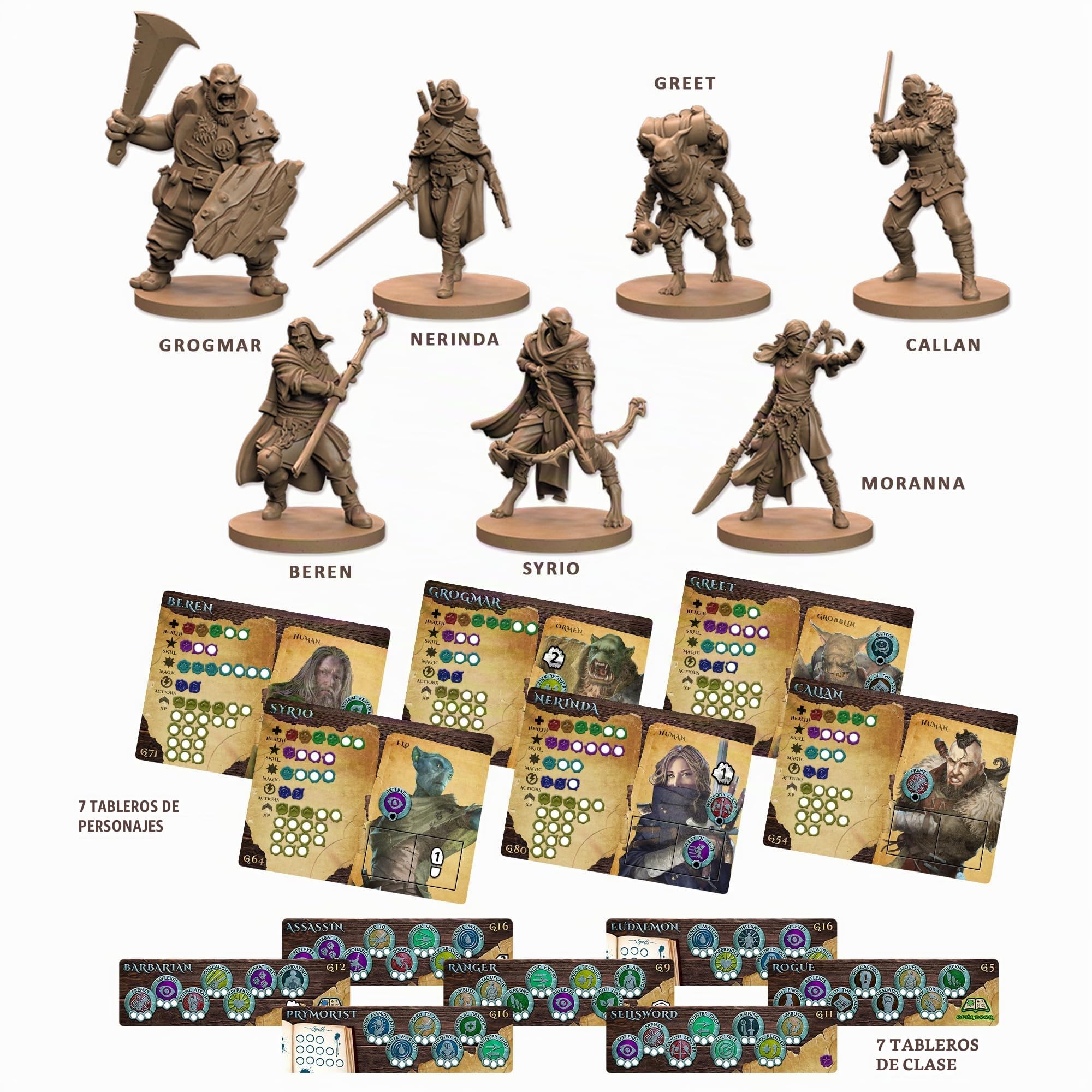 Maladum Dungeons of Enveron - Juego de iniciación de Fantasy Dungeon Crawler, terreno inmersivo en solitario, cooperativo y juego adversario