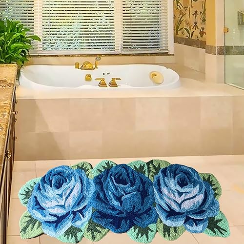 Miniatura 9 de UKELER Alfombras de baño con rosas rojas para baño, antideslizantes, absorbentes, alfombras de cocina, peludas, suaves, para dormitorio de niñas,